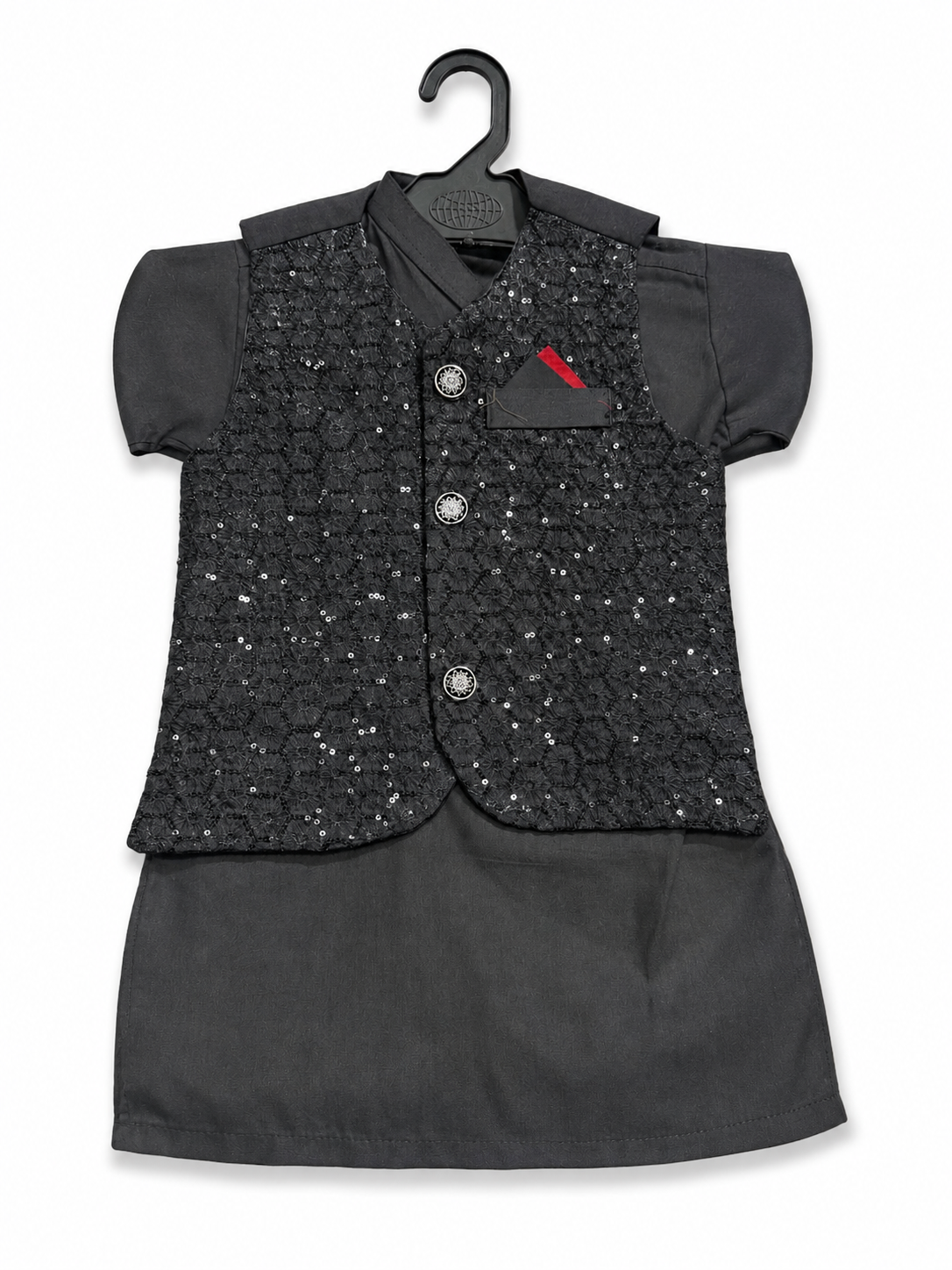 Waistcoat Suit Black Kids 01