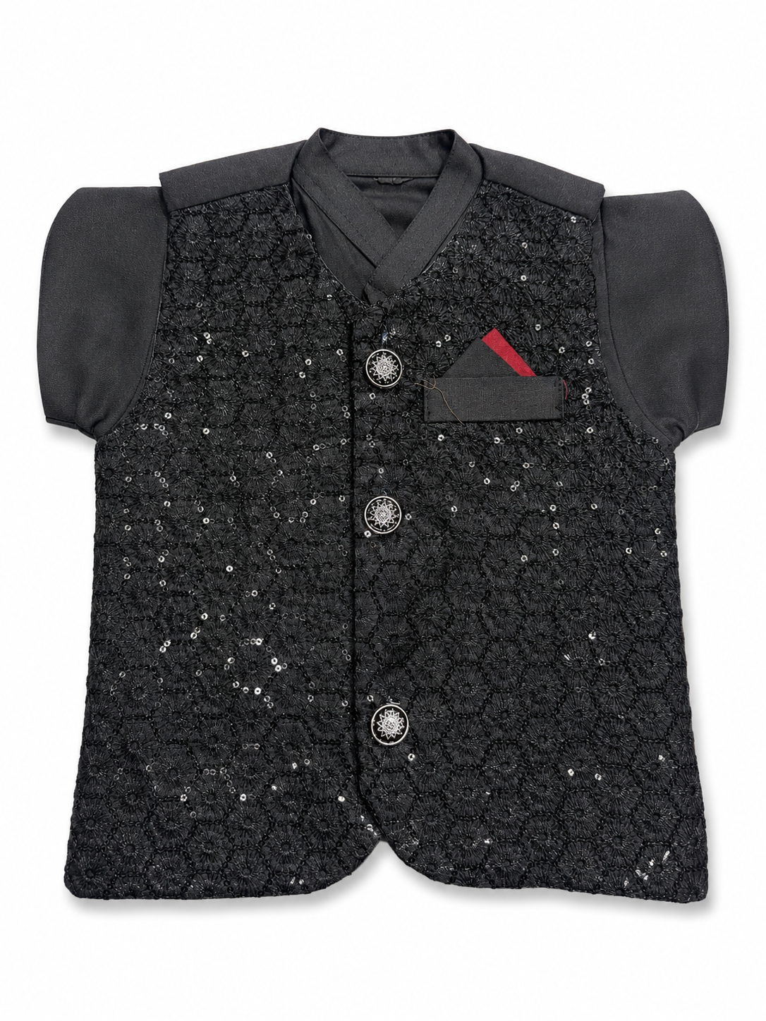 Waistcoat Suit Black Kids 01