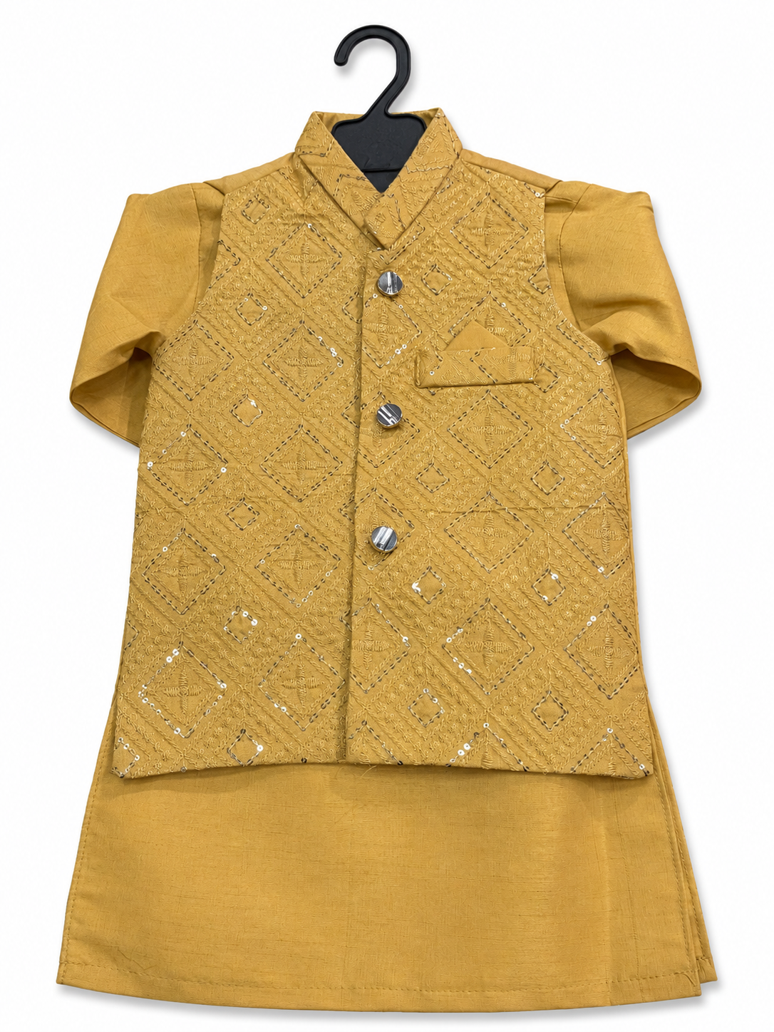 Waistcoat Suit Kids Mustard Gold