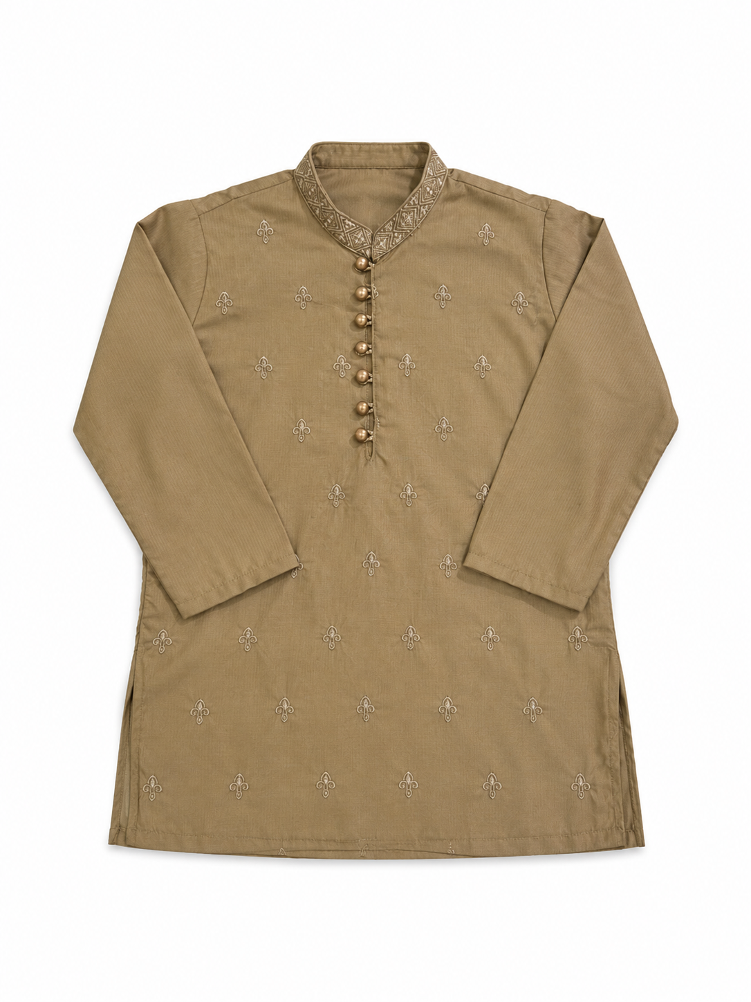 Kids Kurta Trouser Brown 01