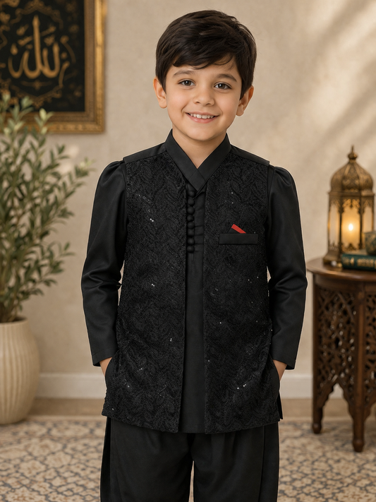 Open Gown Kids Black 01
