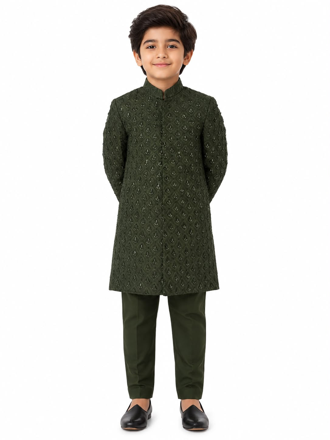 Green Sherwani Kids