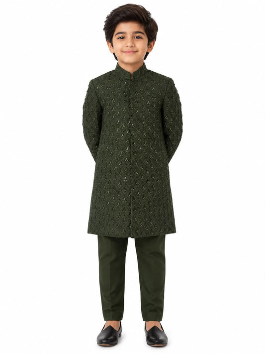 Green Sherwani Kids