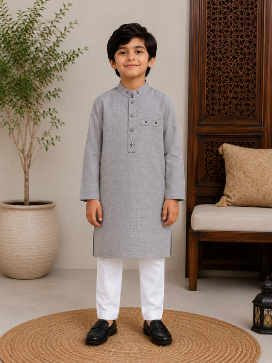 Kurta Trouser Kids 10 Grey