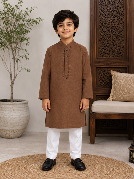 Kurta Trouser Brown kids 14