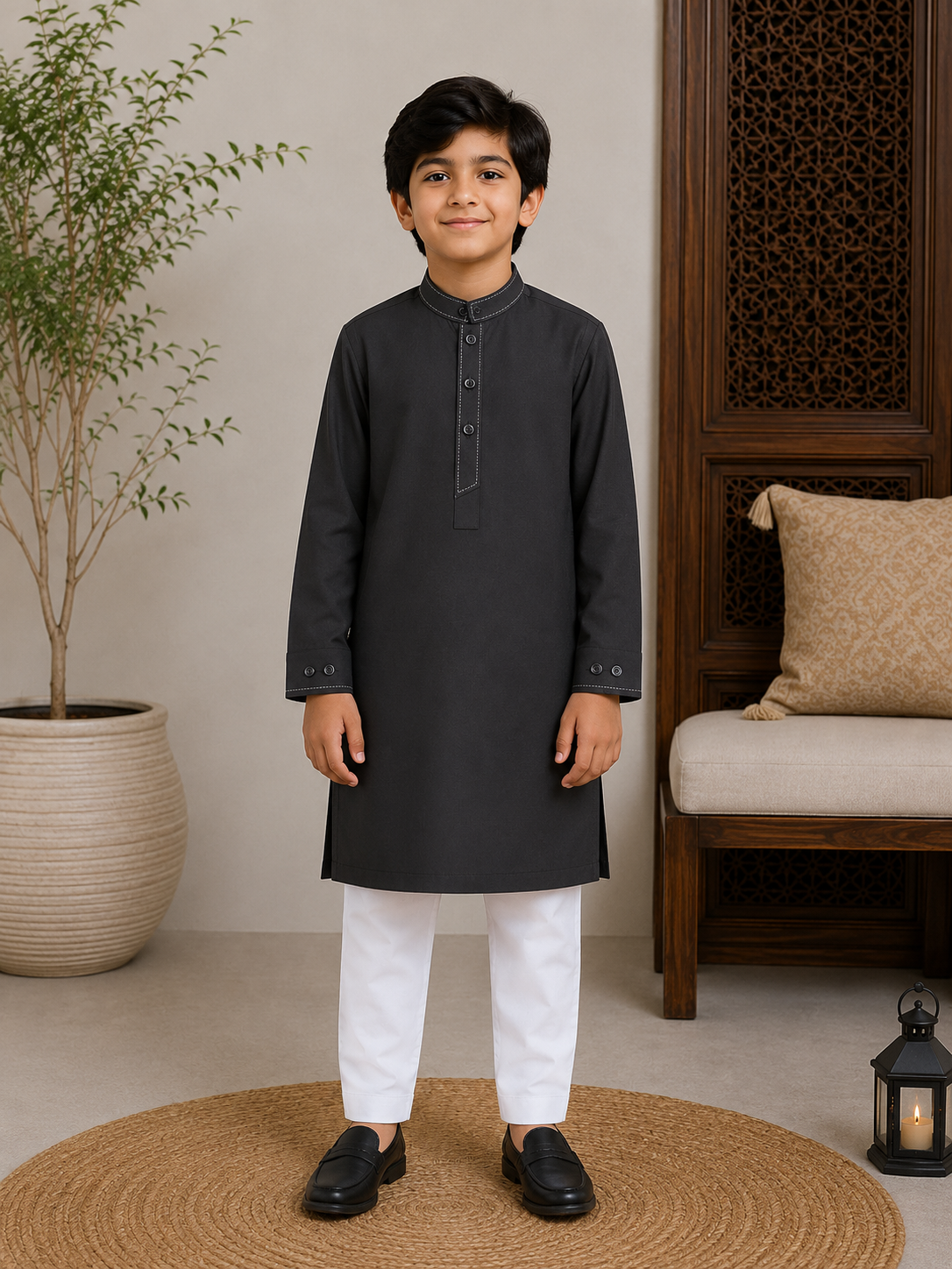 Kurta Trouser Black Kids 11